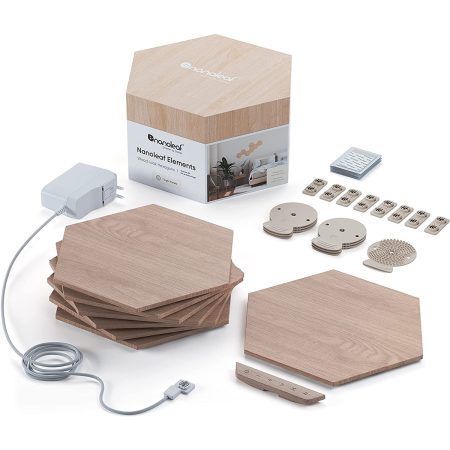 Nanoleaf - Elements - Wood Hexagon Starter Kit 7 Panels