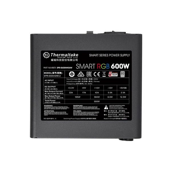 2 - Thermaltake - Smart RGB - 600W 80 Plus Power Supply