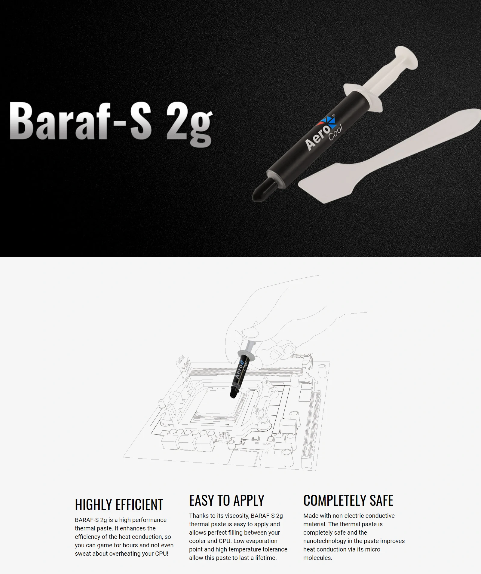 Overview - Aerocool - Baraf-S 2g Thermal Paste