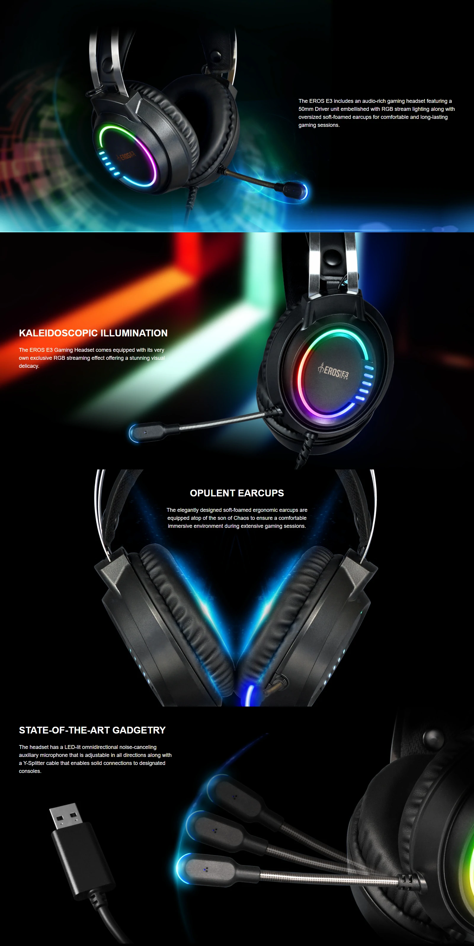 Overview - Gamdias - Eros E3 Stereo Lighting Gaming Headset