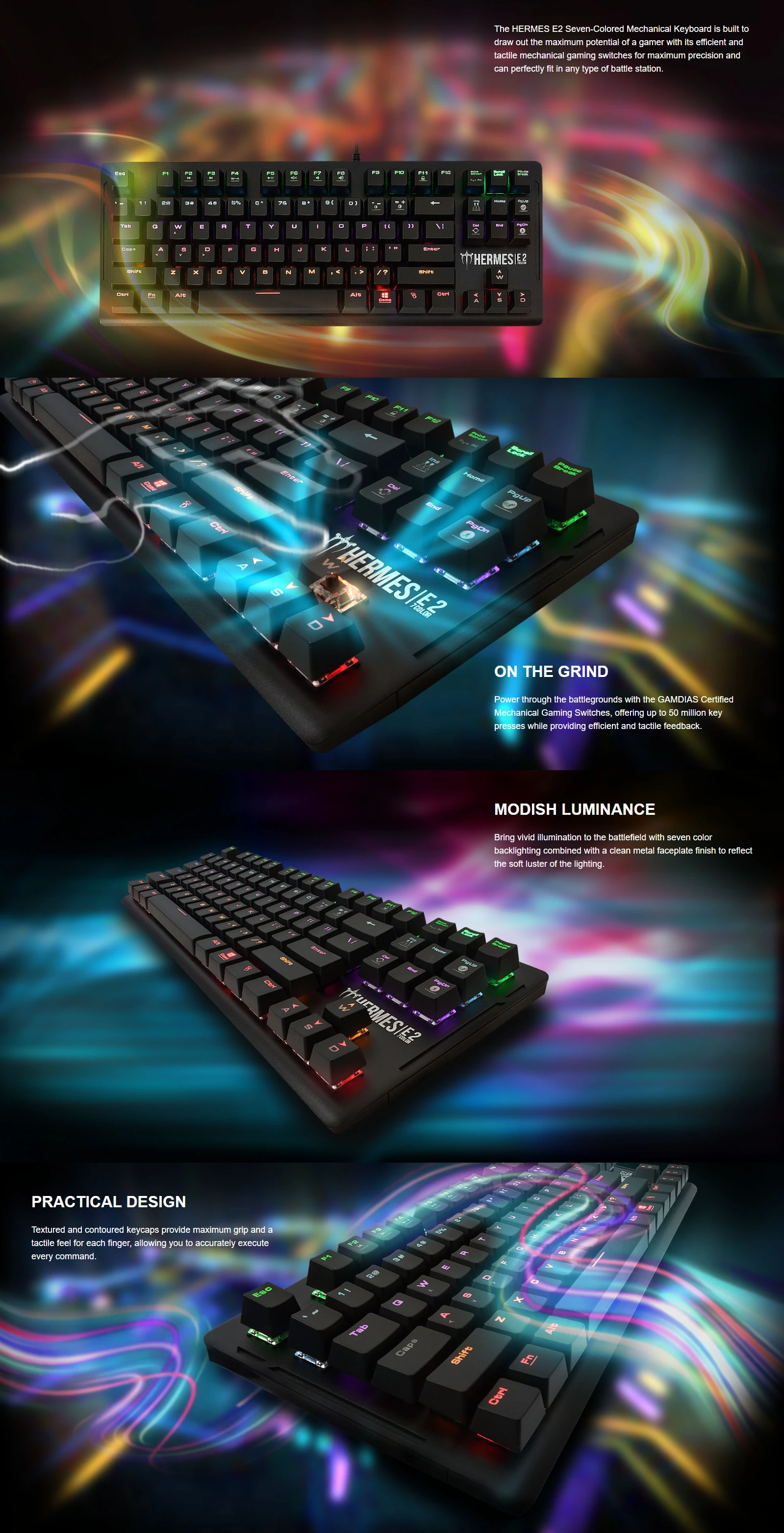 Overview - Gamdias - Hermes E2 RGB Mechanical Gaming Keyboard