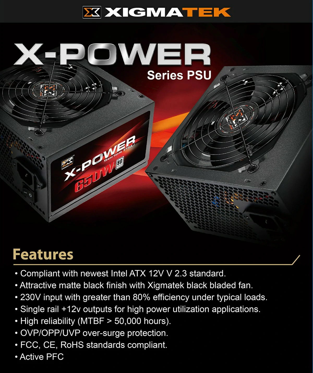 Overview - Xigmatek - X-Power 600W 80+ White Power Supply Unit~1