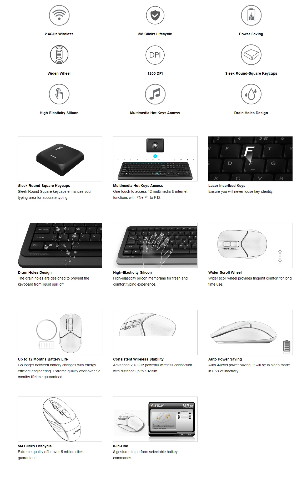 Overview - A4Tech - FG1012S Wireless Mouse & Keyboard Combo