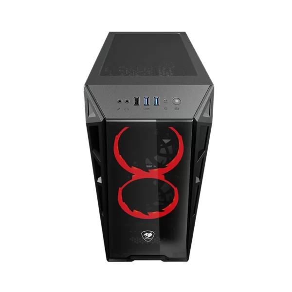 2 - Cougar - Turret Pro-Cooling Compact Gaming Case with Tempered Glass Side Window