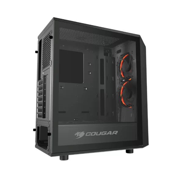 3 - Cougar - Turret Pro-Cooling Compact Gaming Case with Tempered Glass Side Window