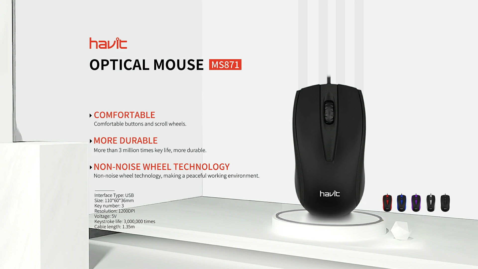 Overview - Havit - MS871 Wired Mouse