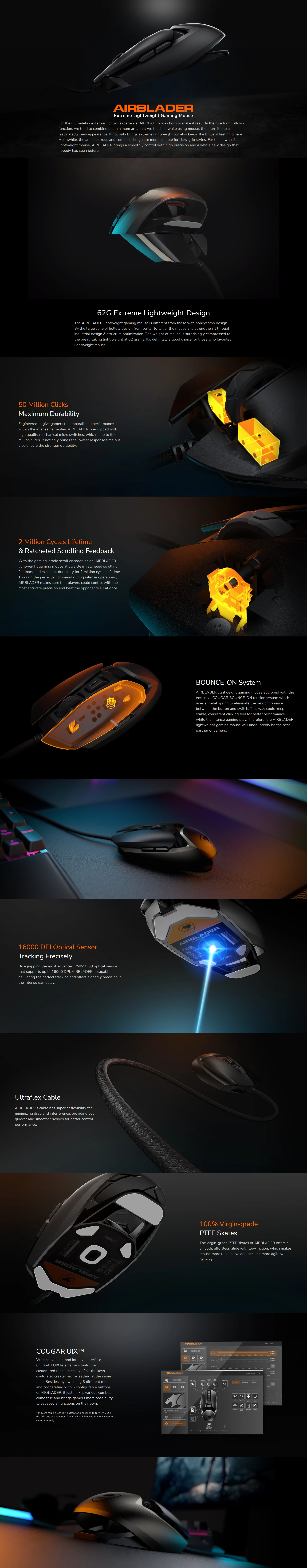 Overview - Cougar - Airblader Extreme Lightweight Gaming Mouse