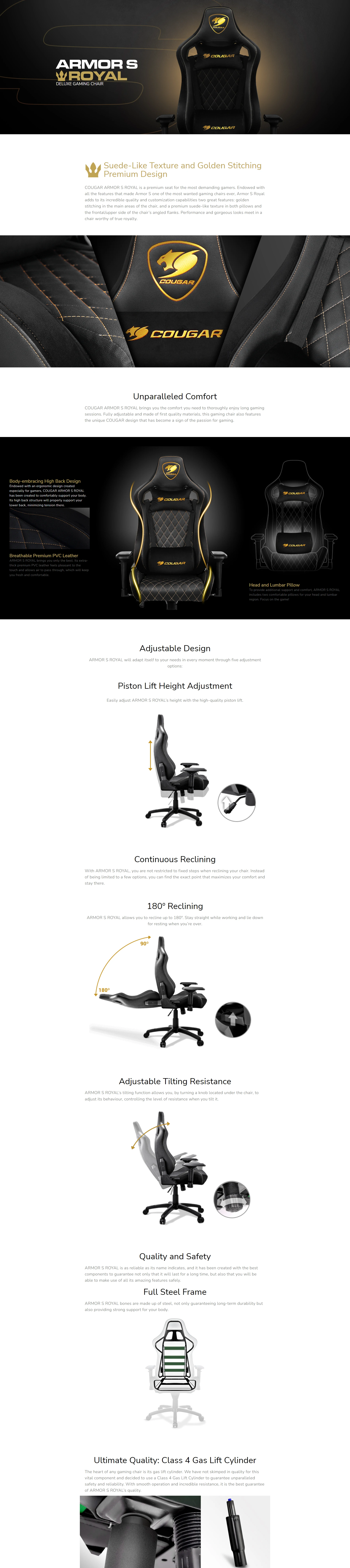 Overview - Cougar - Armor S Royal - Deluxe Gaming Chair