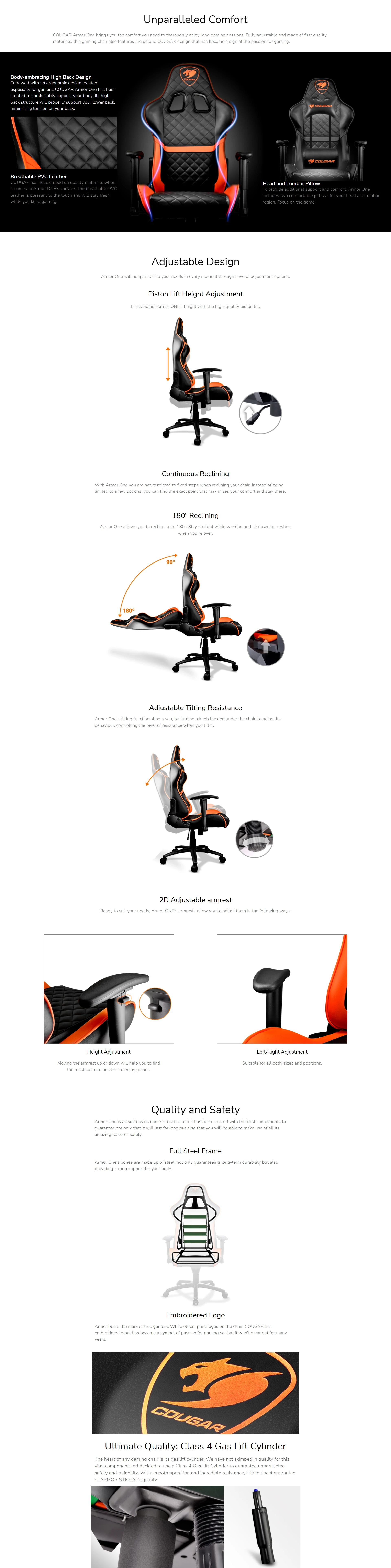 Overview - Cougar - Army One Eva - Ergonomic Gaming Chair