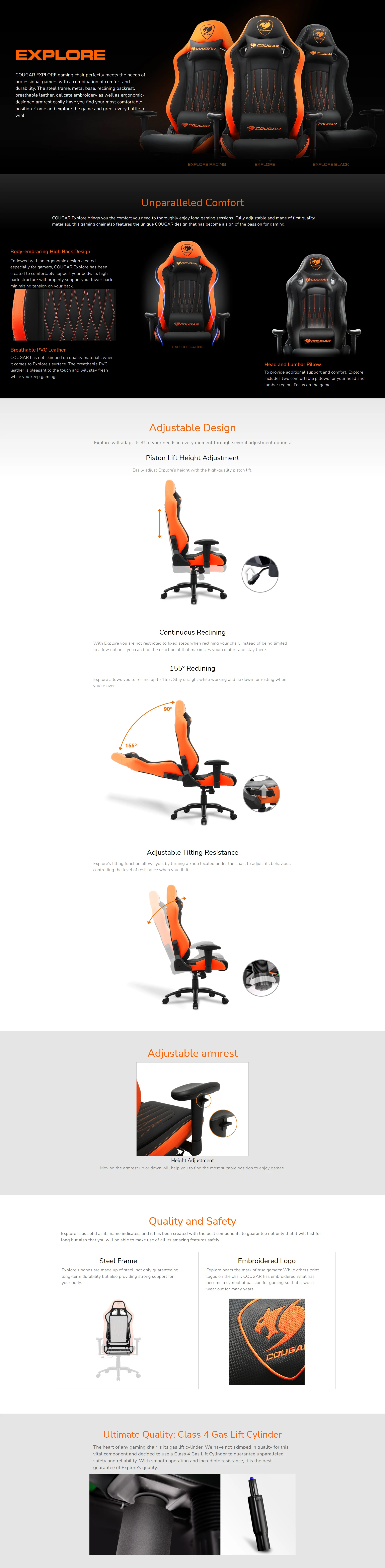 Overview - Cougar - Explore Gaming Chair