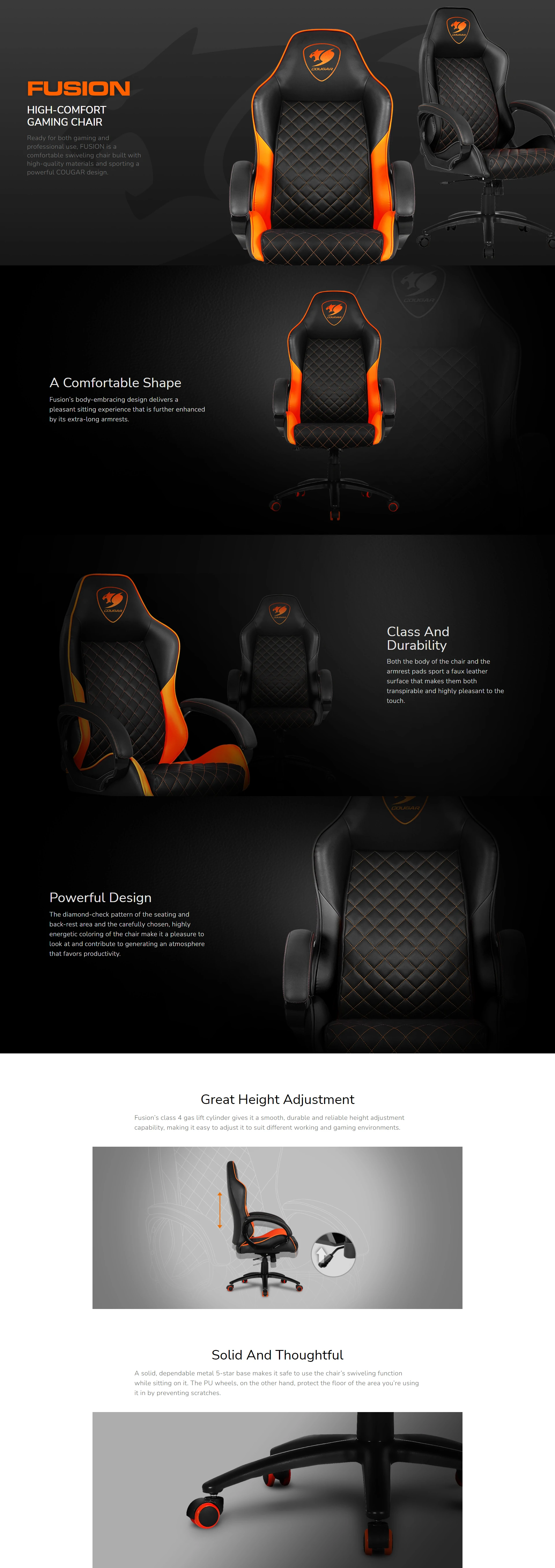 Overview - Cougar - Fusion Gaming Chair