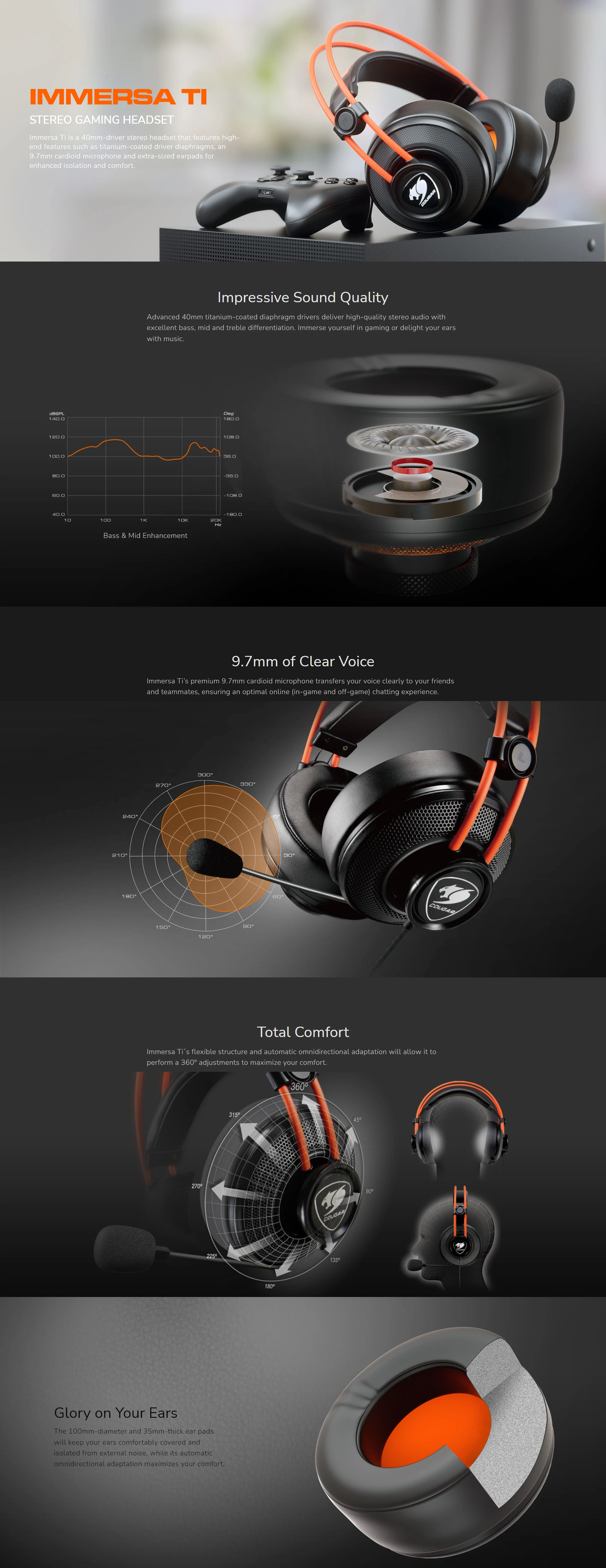 Overview - Cougar - Immersa TI Stereo Gaming Headset