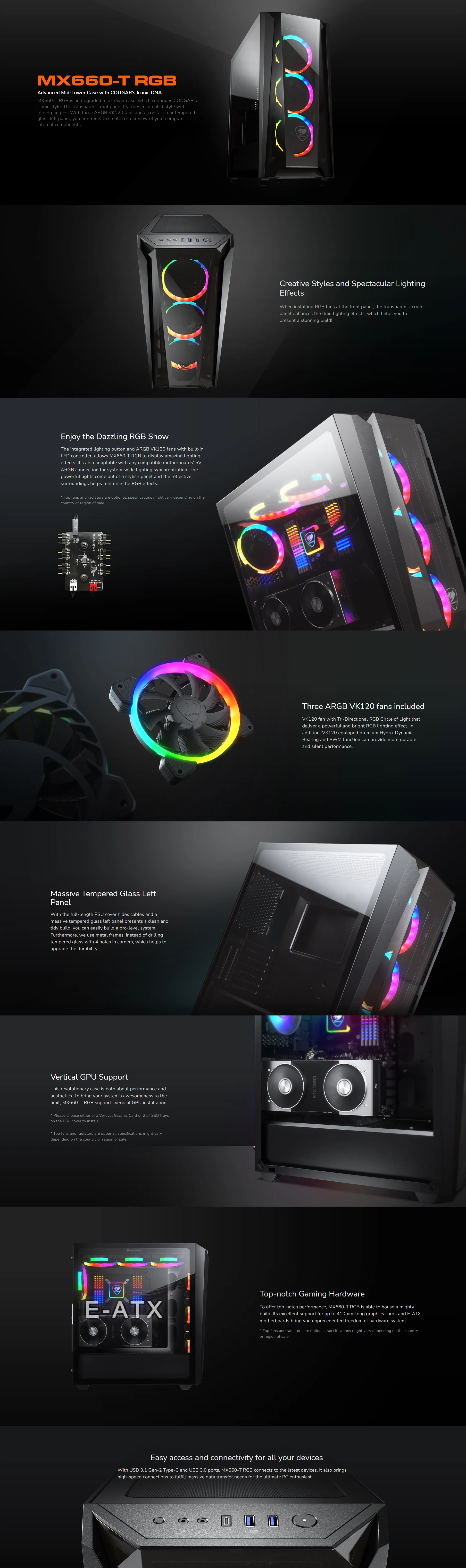 Overview - Cougar - MX660-T - RGB Advanced Mid-Tower Case