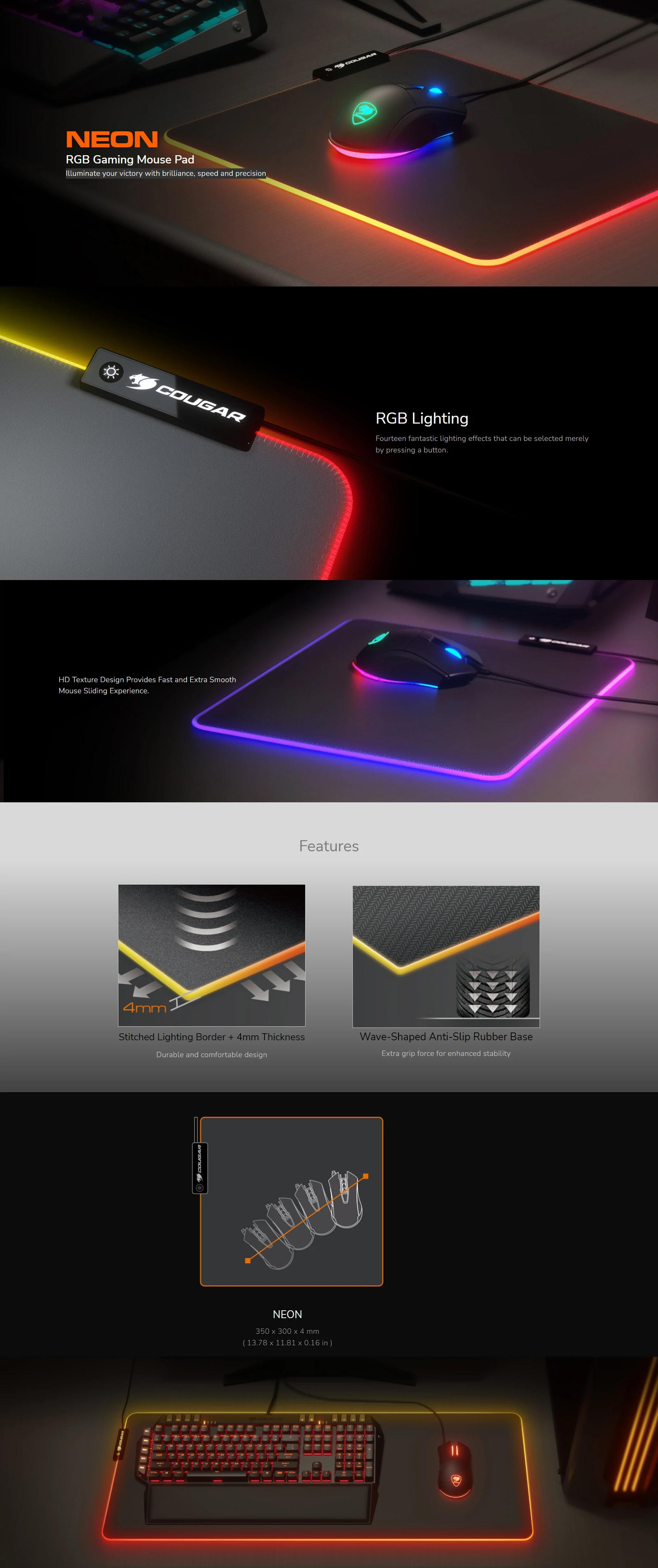 Overview - Cougar - Neon RGB Mouse Pad