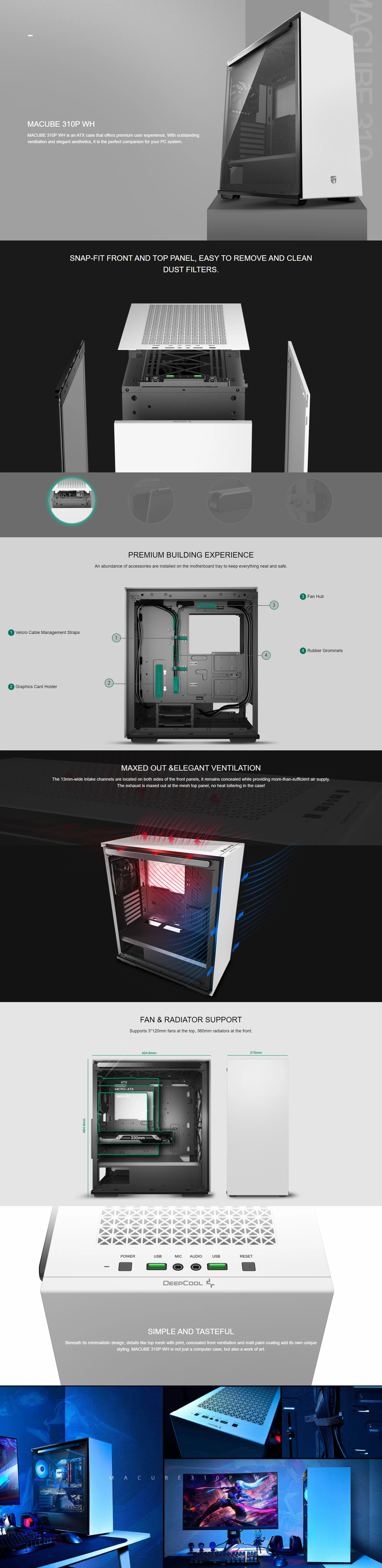 Overview - Deepcool - Macube 310P WH ATX Mid-Tower PC Case