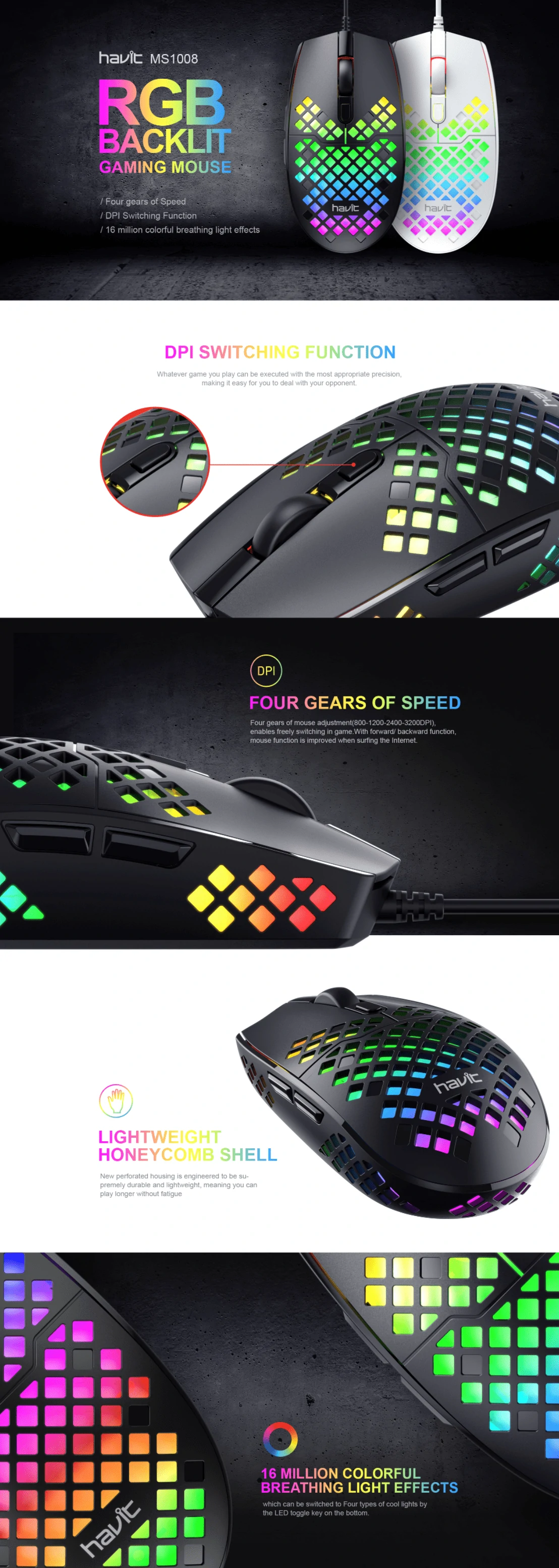 Overview - Havit - MS1008 Gaming Mouse