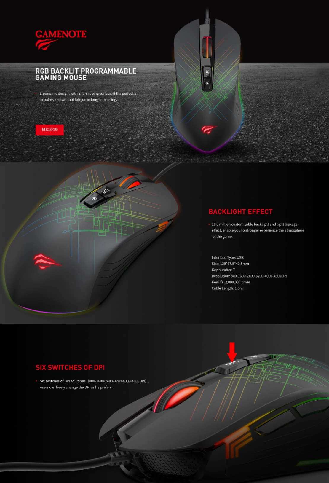Overview - Havit - MS1019 Gaming mouse