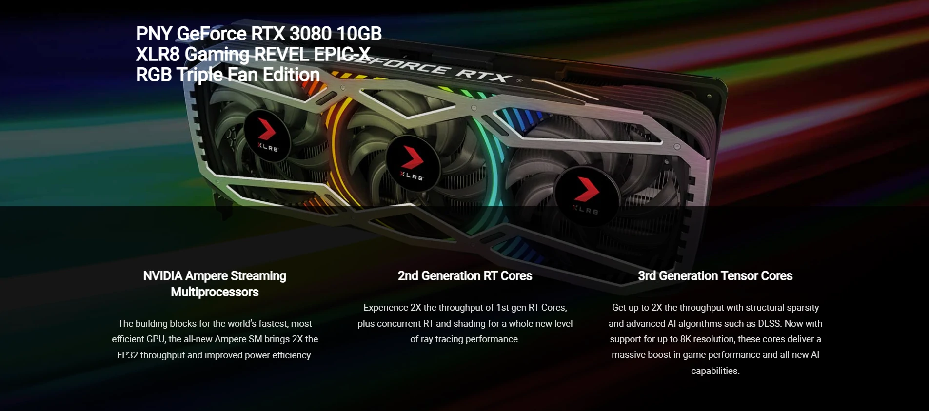 Overview - PNY - GeForce RTX 3080 10gb XLR8 Gaming Revel Epic-X RGB Triple Fan Edition