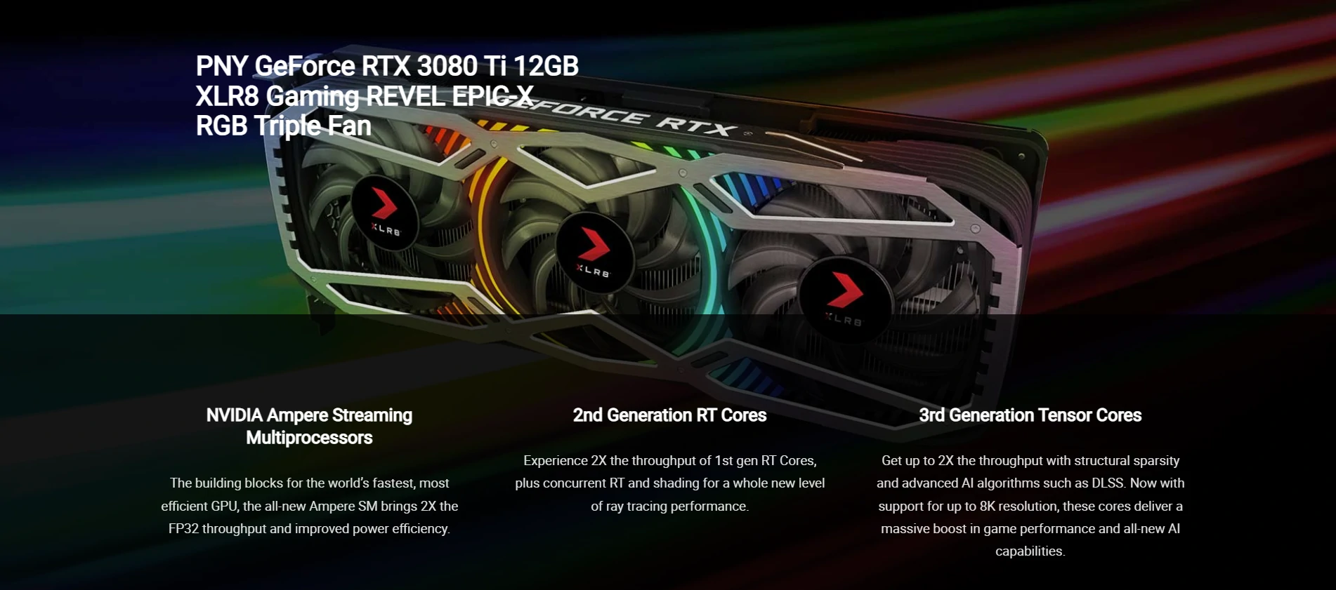 Overview - PNY - Geforce RTX 3080Ti 12GB XLR8 Gaming Revel Epic-X RGB Triple Fan Graphics Card