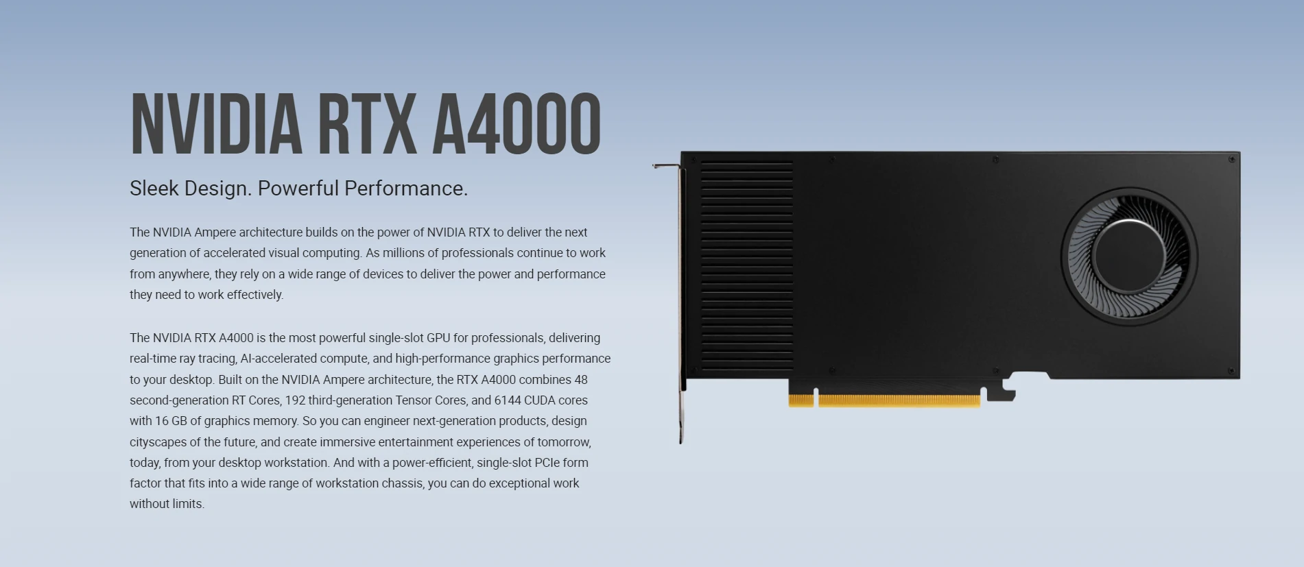 Overview - PNY - Quadro Nvidia RTX A4000