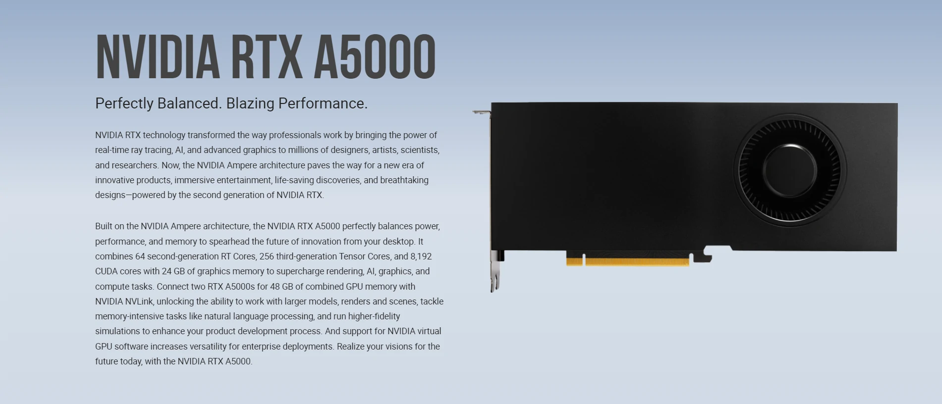 Overview - PNY – Quadro Nvidia RTX A5000