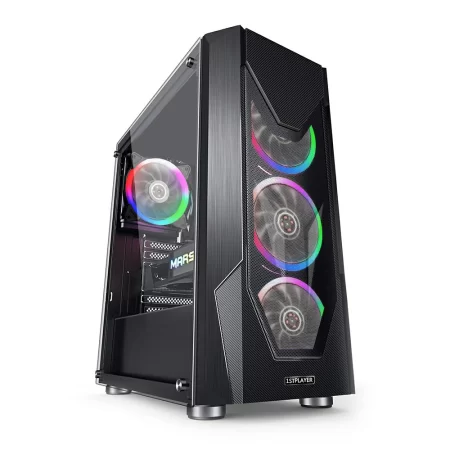 1st Player - D5 Tempered Glass ATX Gaming Case with M1 Cooling Kit + M1 ARGB Fan