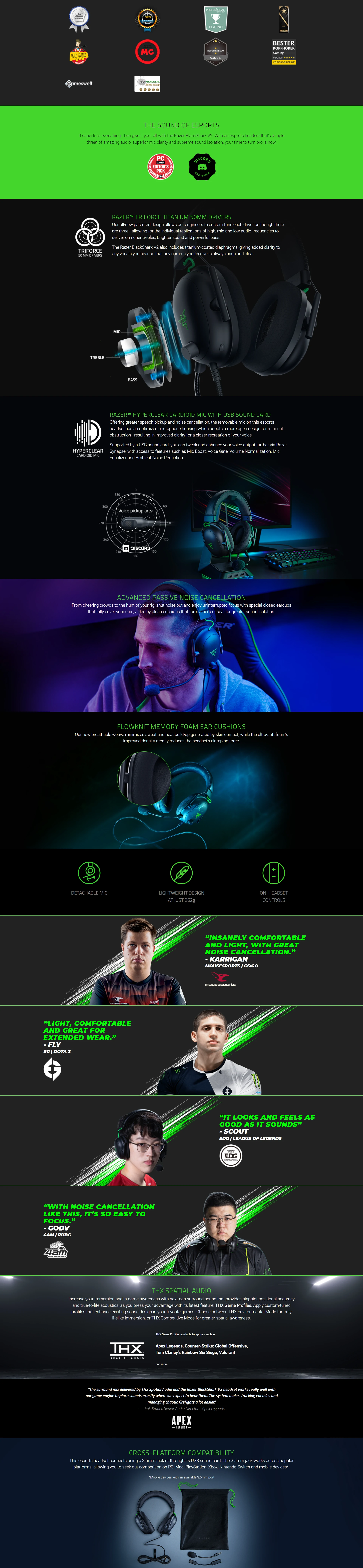 Overview - Razer BlackShark V2 Multi-Platform Wired E-Sports Headset
