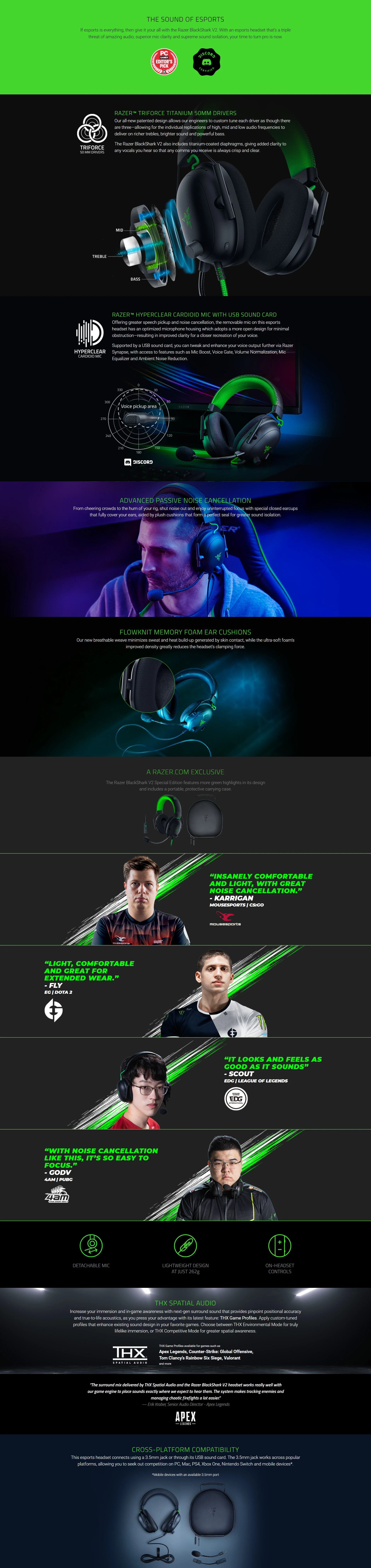 Overview - Razer BlackShark V2 Multi-Platform Wired E-sports Headset - Special Edition