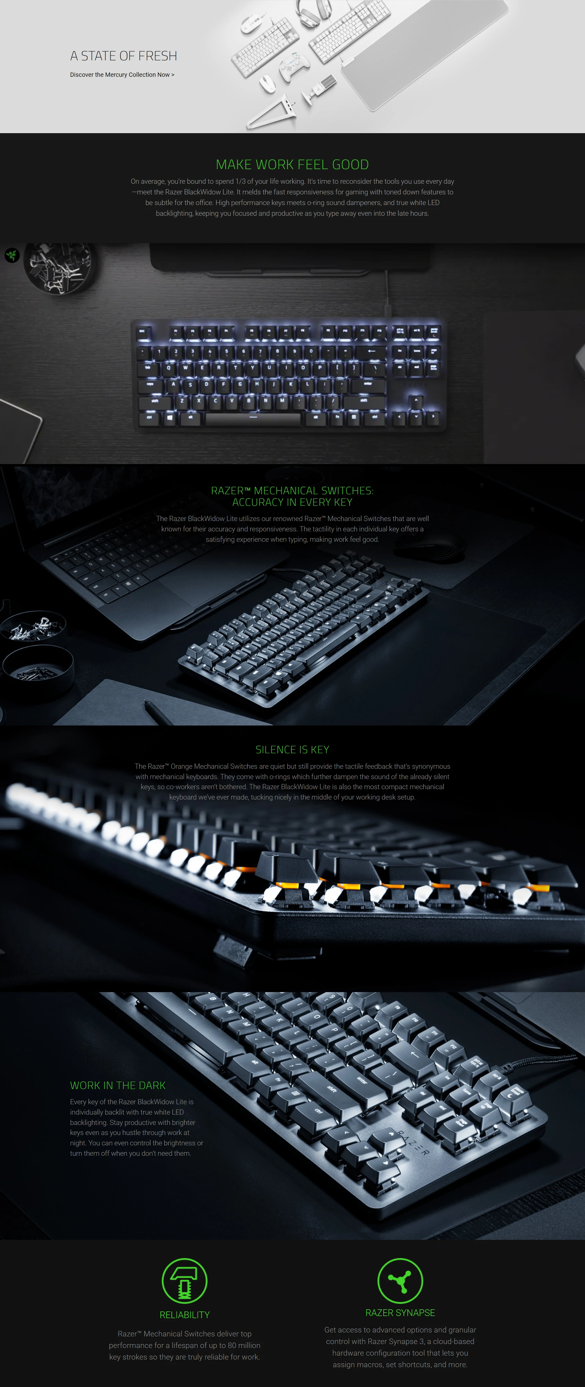 Overview - Razer BlackWidow Lite Orange Mechanical Switch Gaming Keyboard