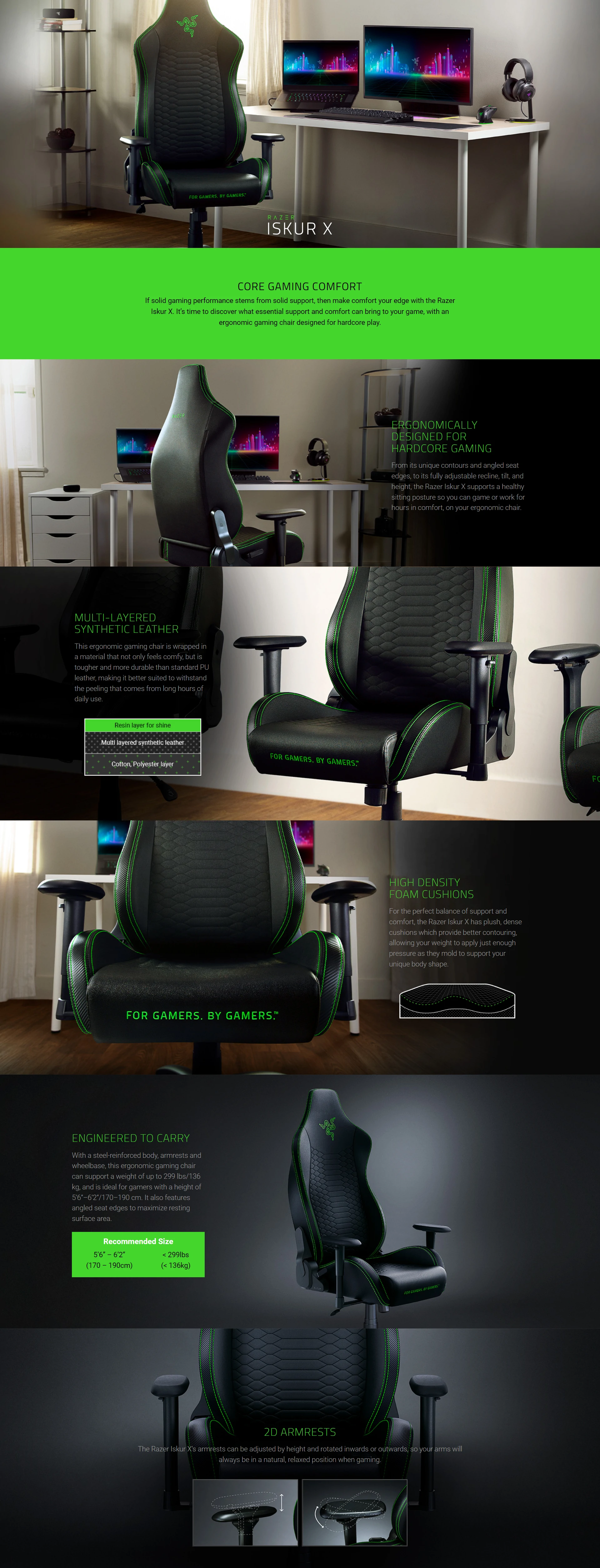 Overview - Razer Iskur X Ergonomic Gaming Chair