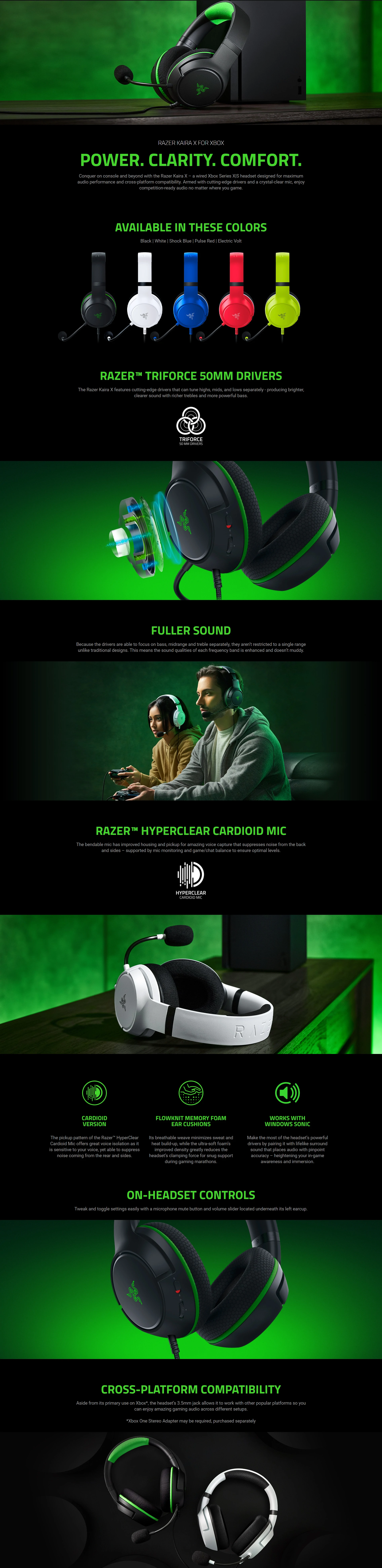Overview - Razer Kaira X Wired Headset for Xbox Series X - Black