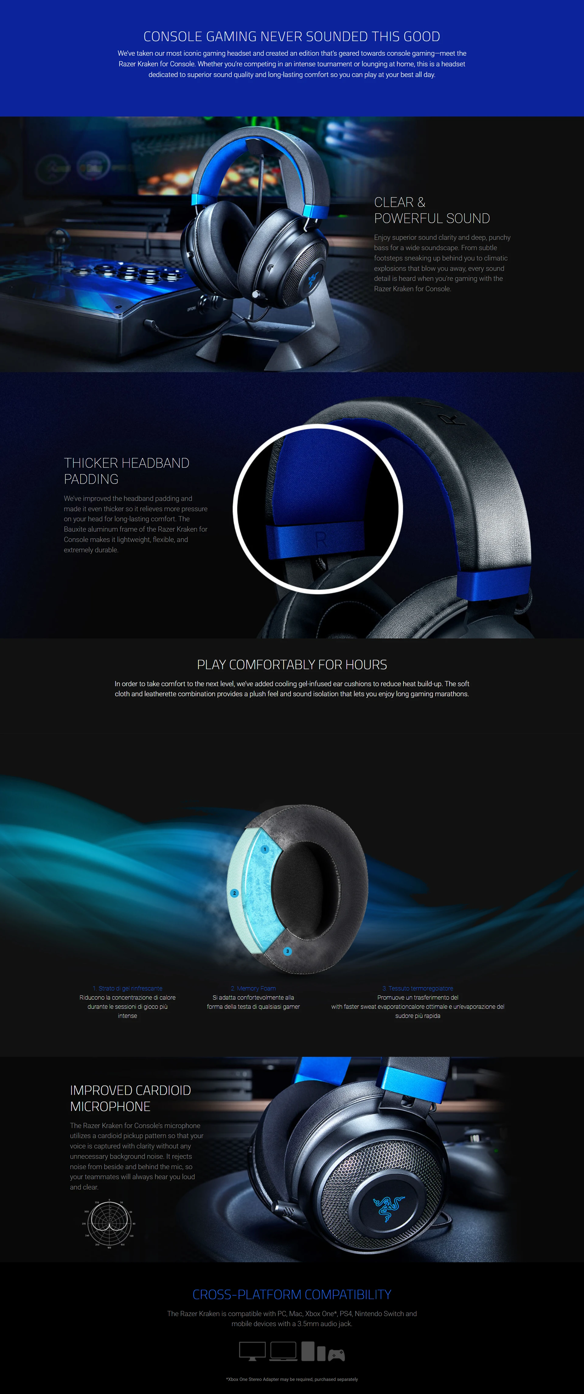 Overview - Razer Kraken Wired Gaming Headset for Console