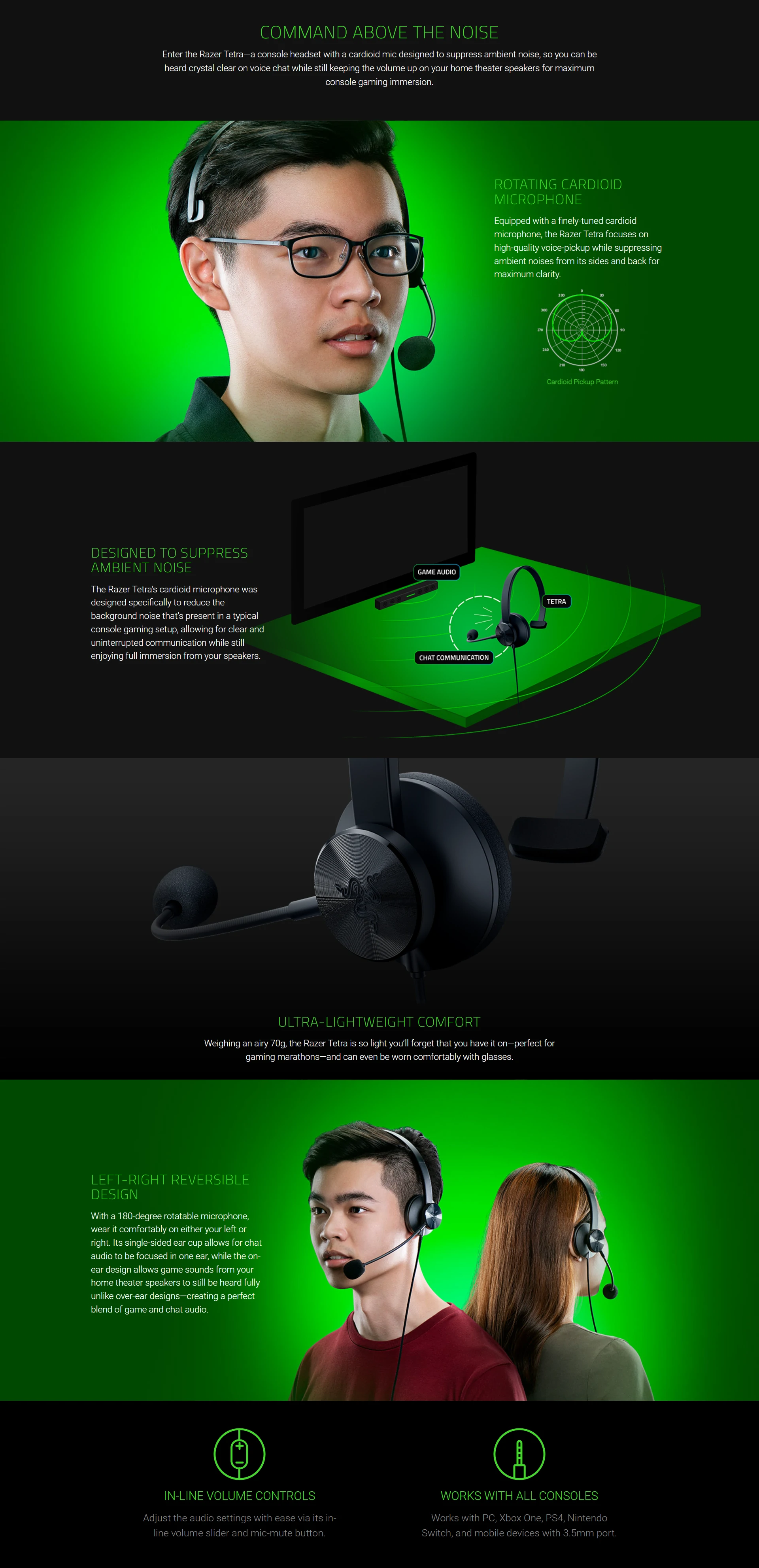 Overview - Razer Tetra Wired Console Chat Headset