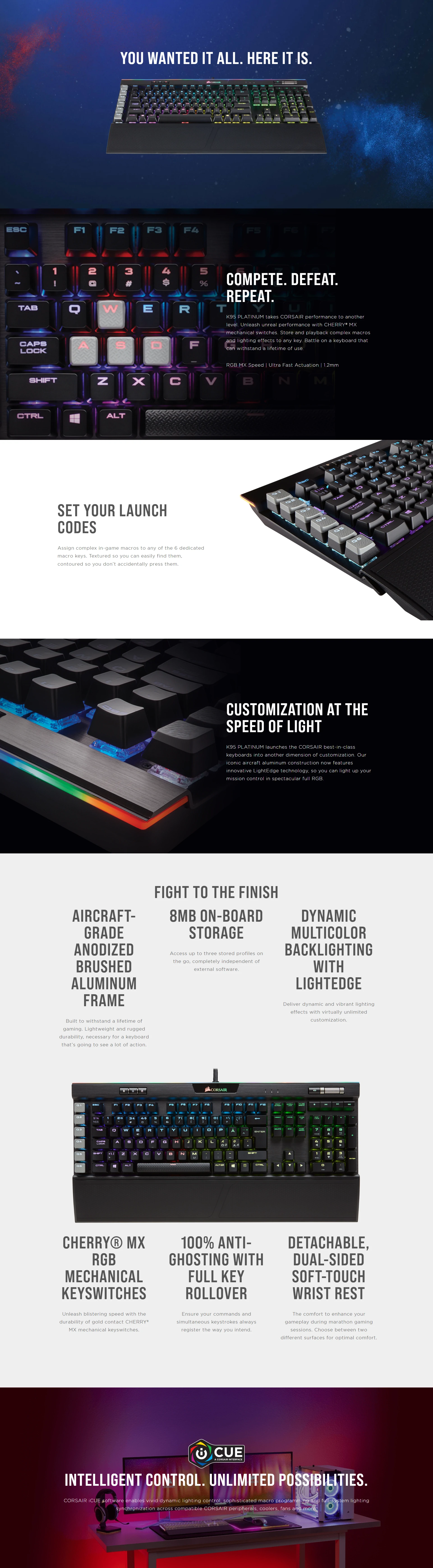 Overview - Corsair K95 RGB PLATINUM Mechanical Gaming Keyboard