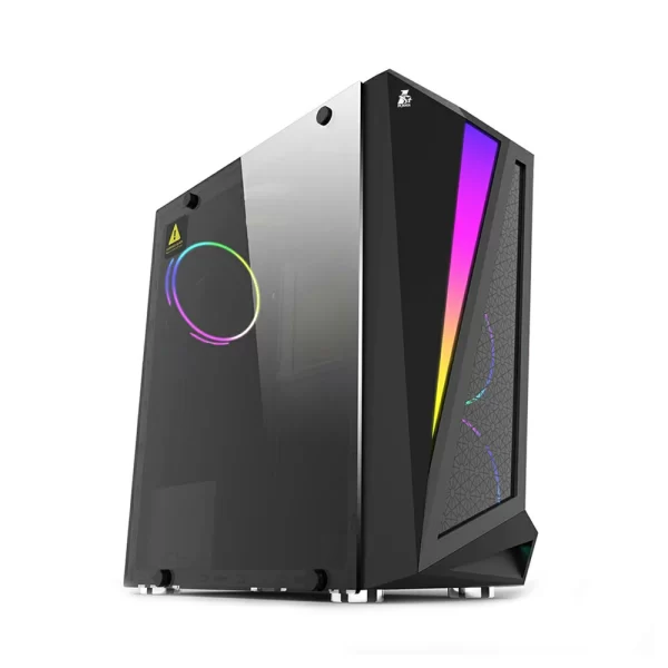 1 - 1st player Rainbow R5 Tempered Glass LED Strip Gaming Case - With 3 G6-4 Pin Fans