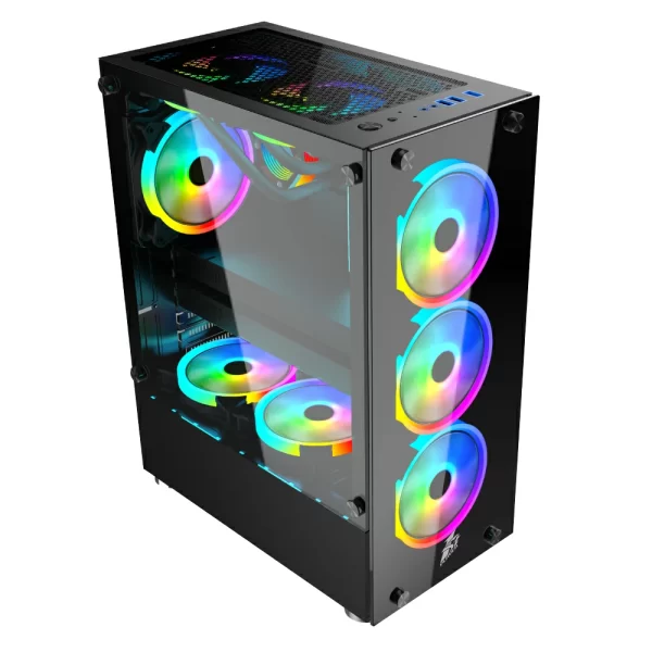 2 - 1st Player Firedancing V2A Black ATX Gaming Case - With 4 G6-4pin Fans